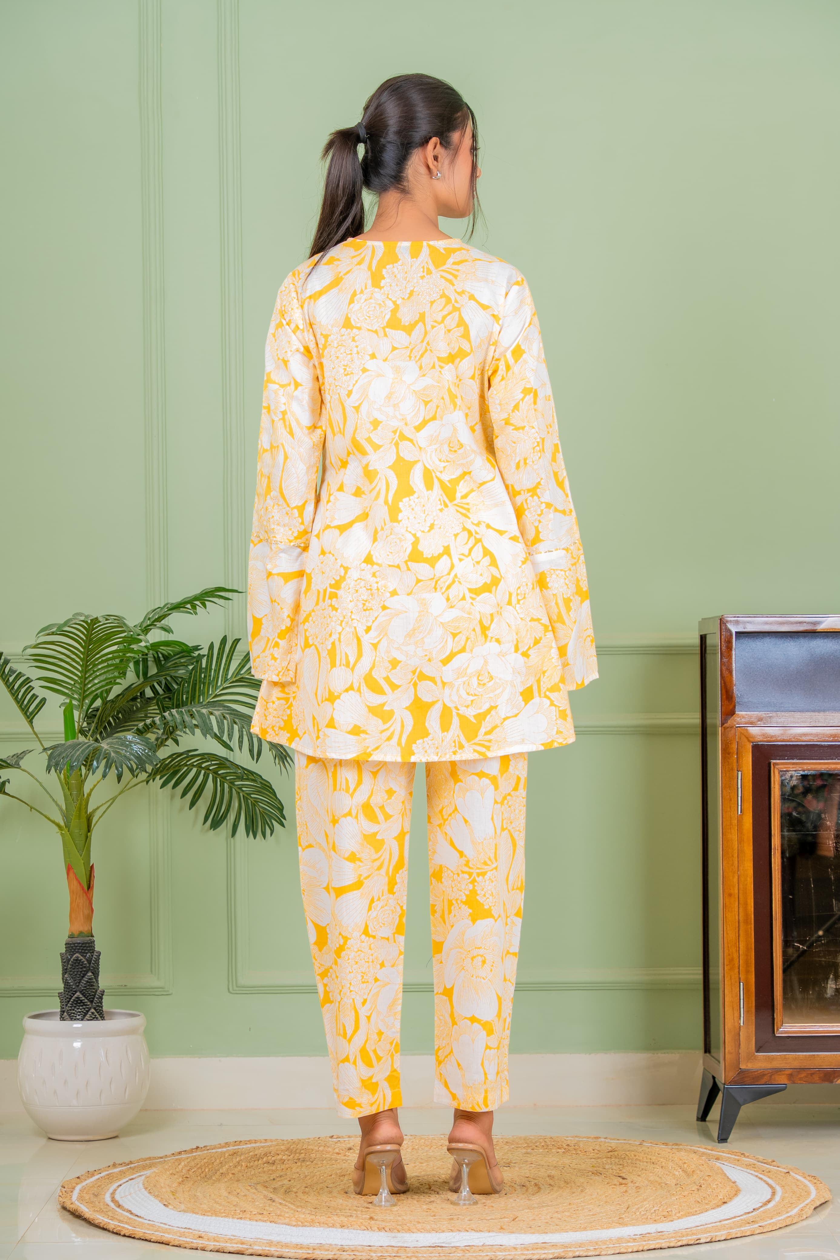 yellow flo co ord set