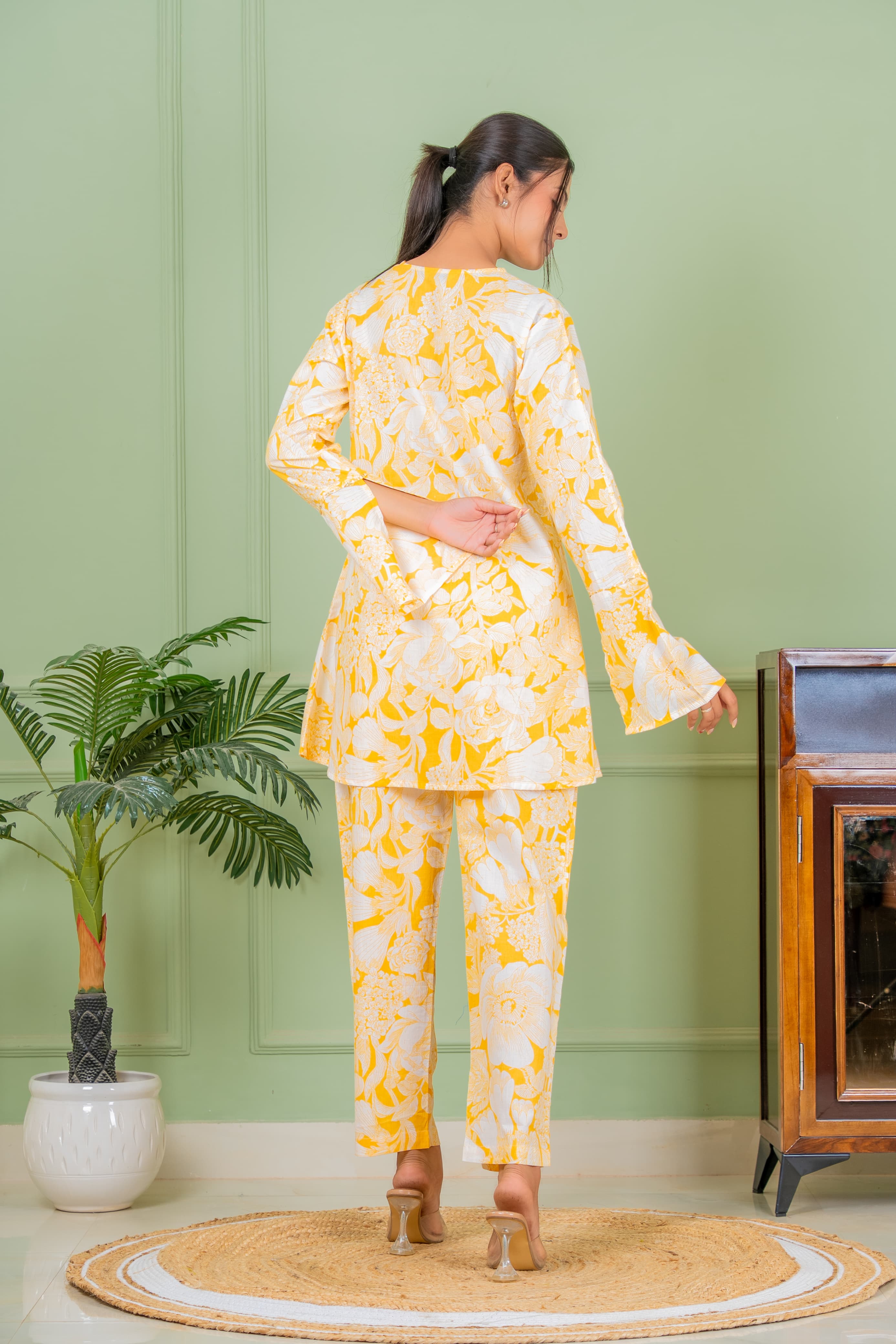 yellow flo co ord set