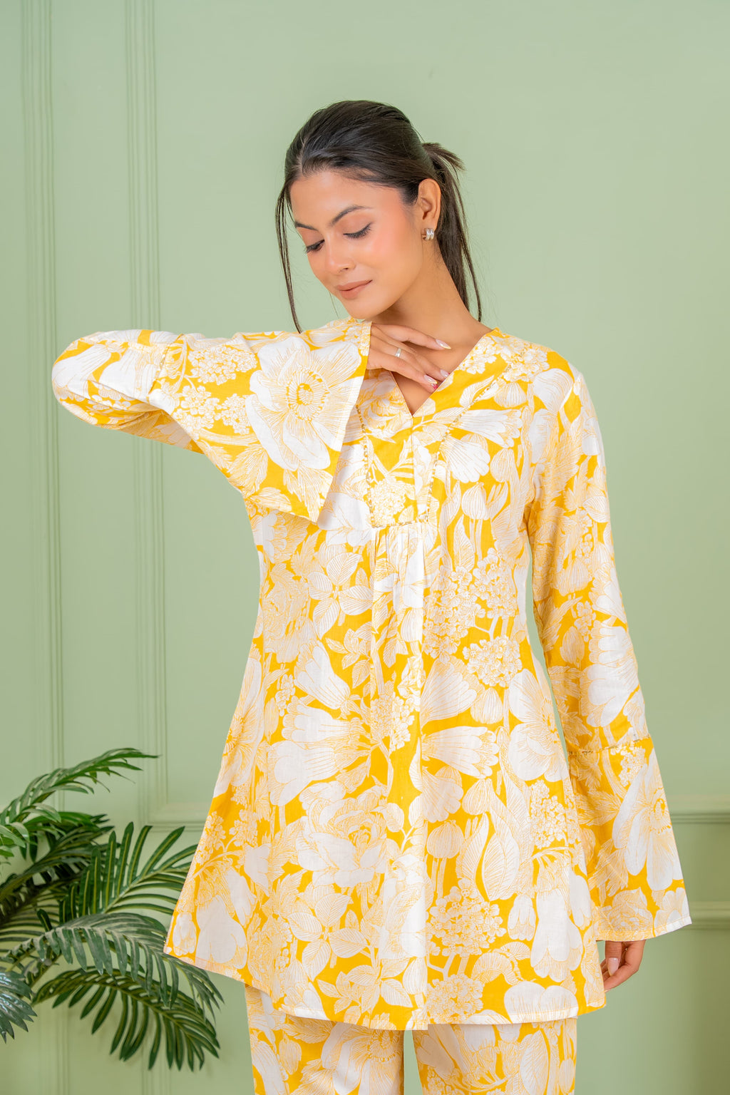 yellow flo co ord set