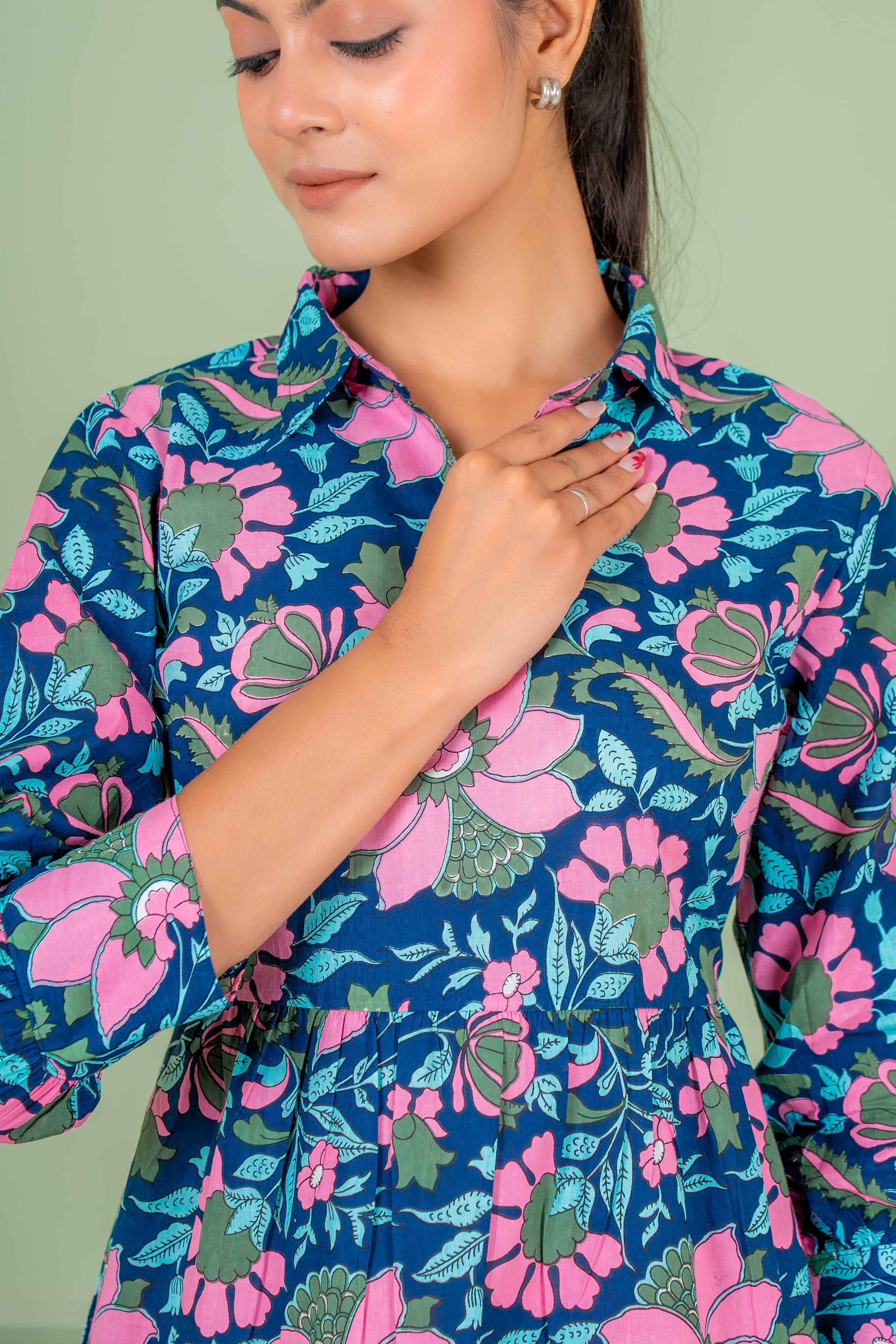 tunic blue long kurta