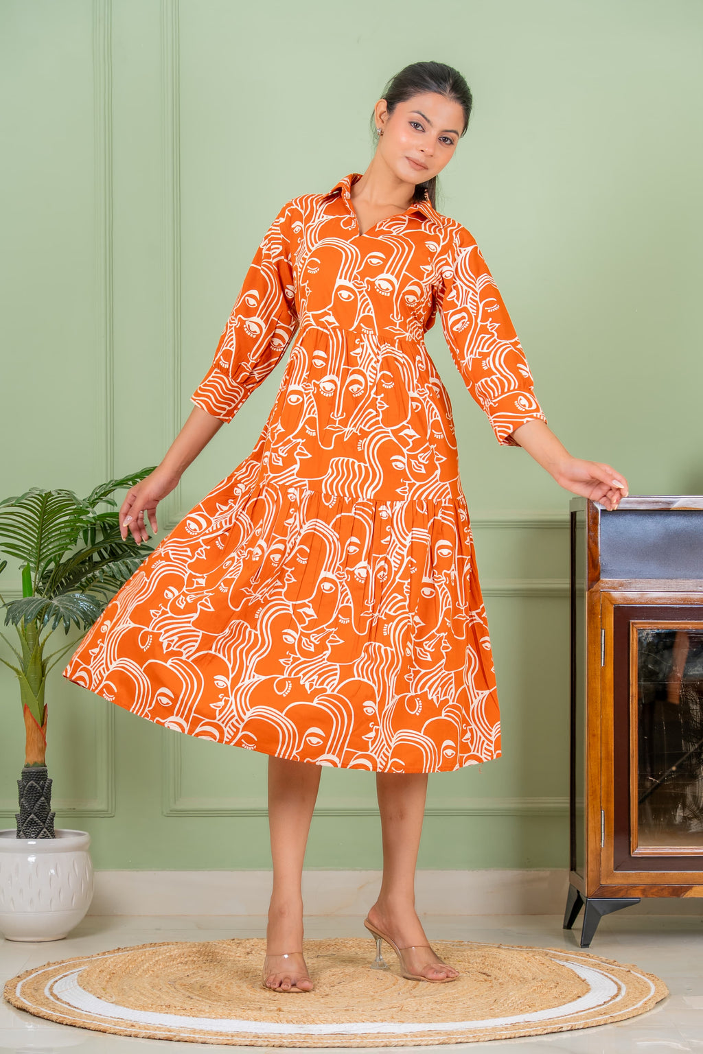 tunic orange kurta