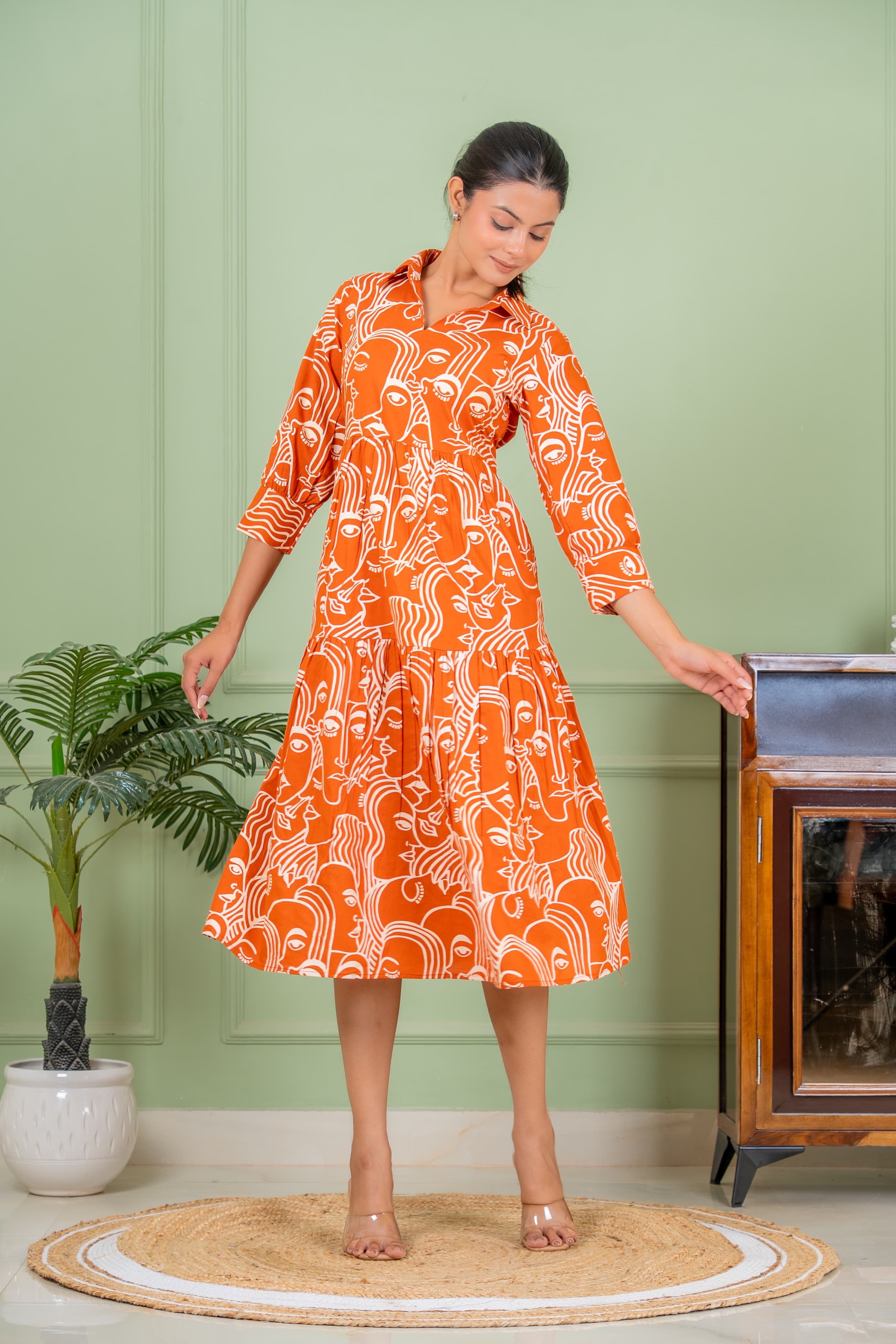 tunic orange kurta