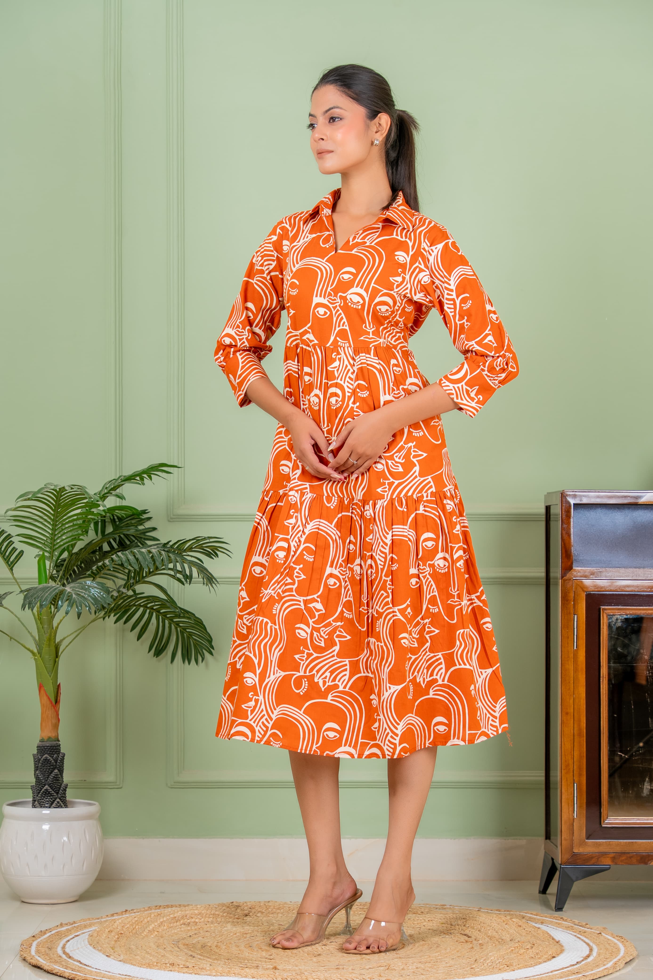 tunic orange kurta
