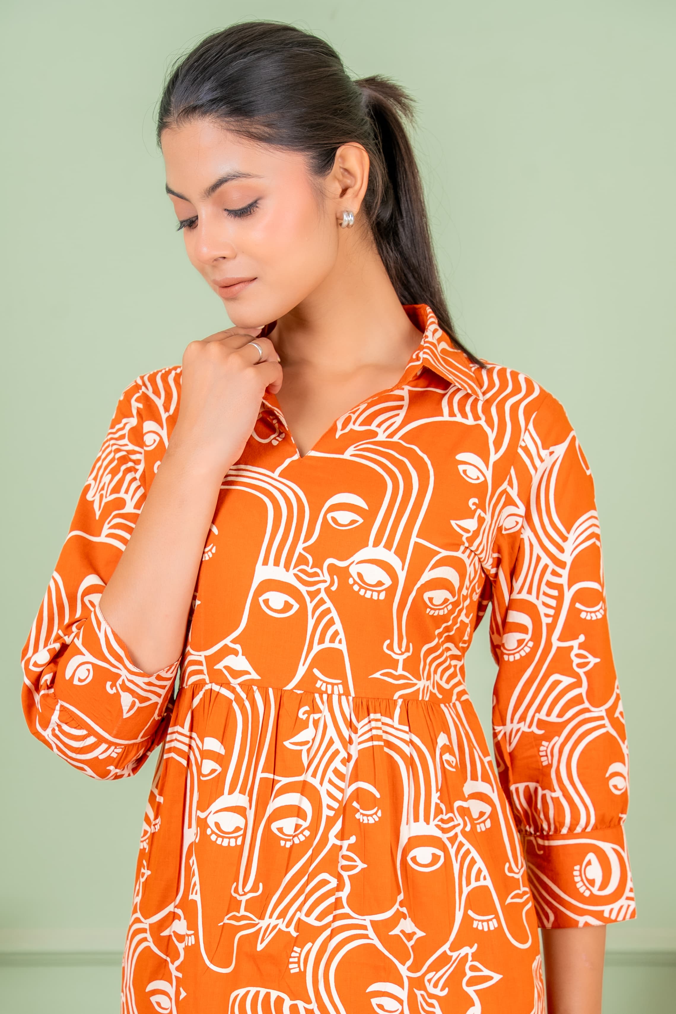 tunic orange kurta