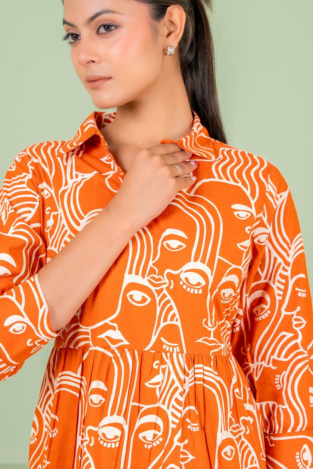 tunic orange kurta