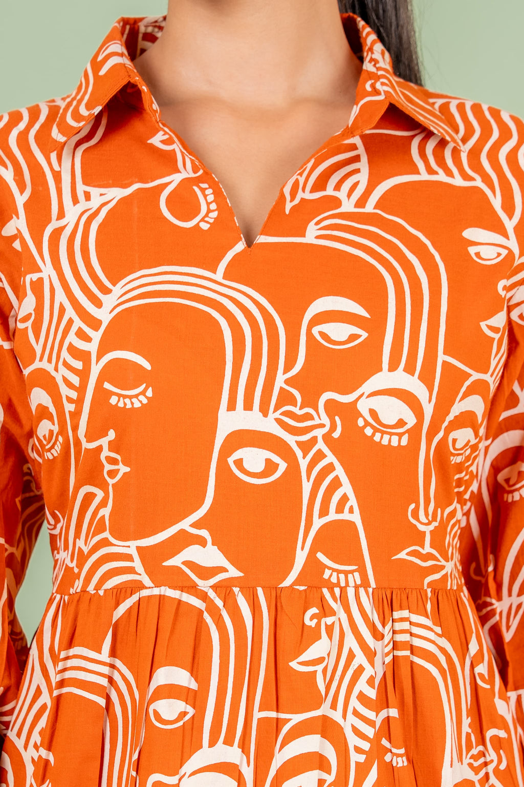 tunic orange kurta