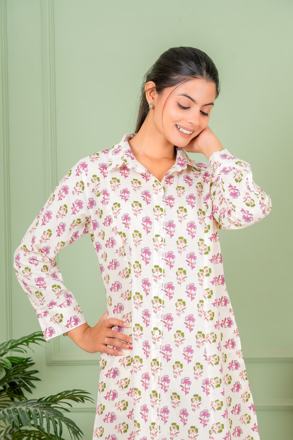 jasmine white kurta set