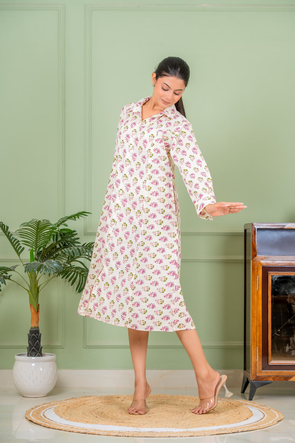 jasmine white kurta set