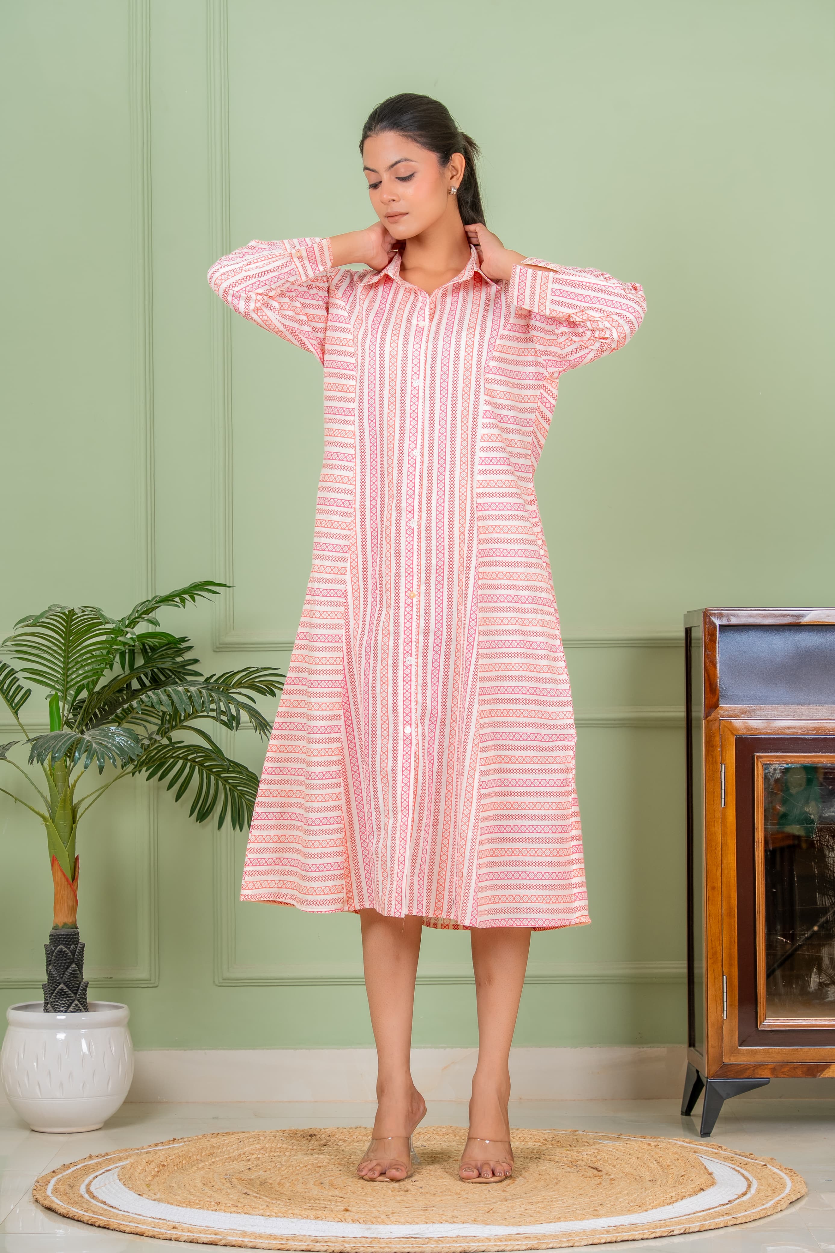 jasmine pink A line kurta