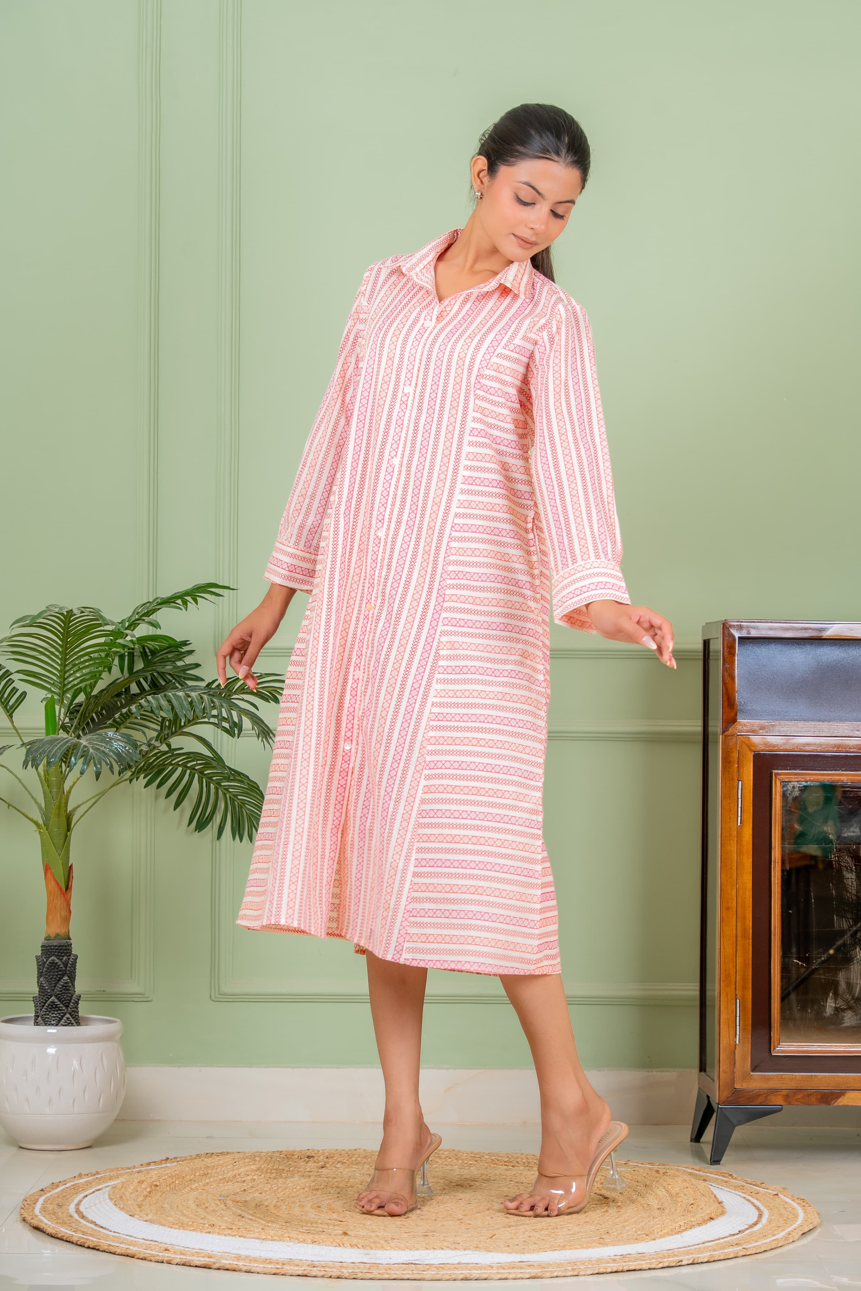jasmine pink A line kurta