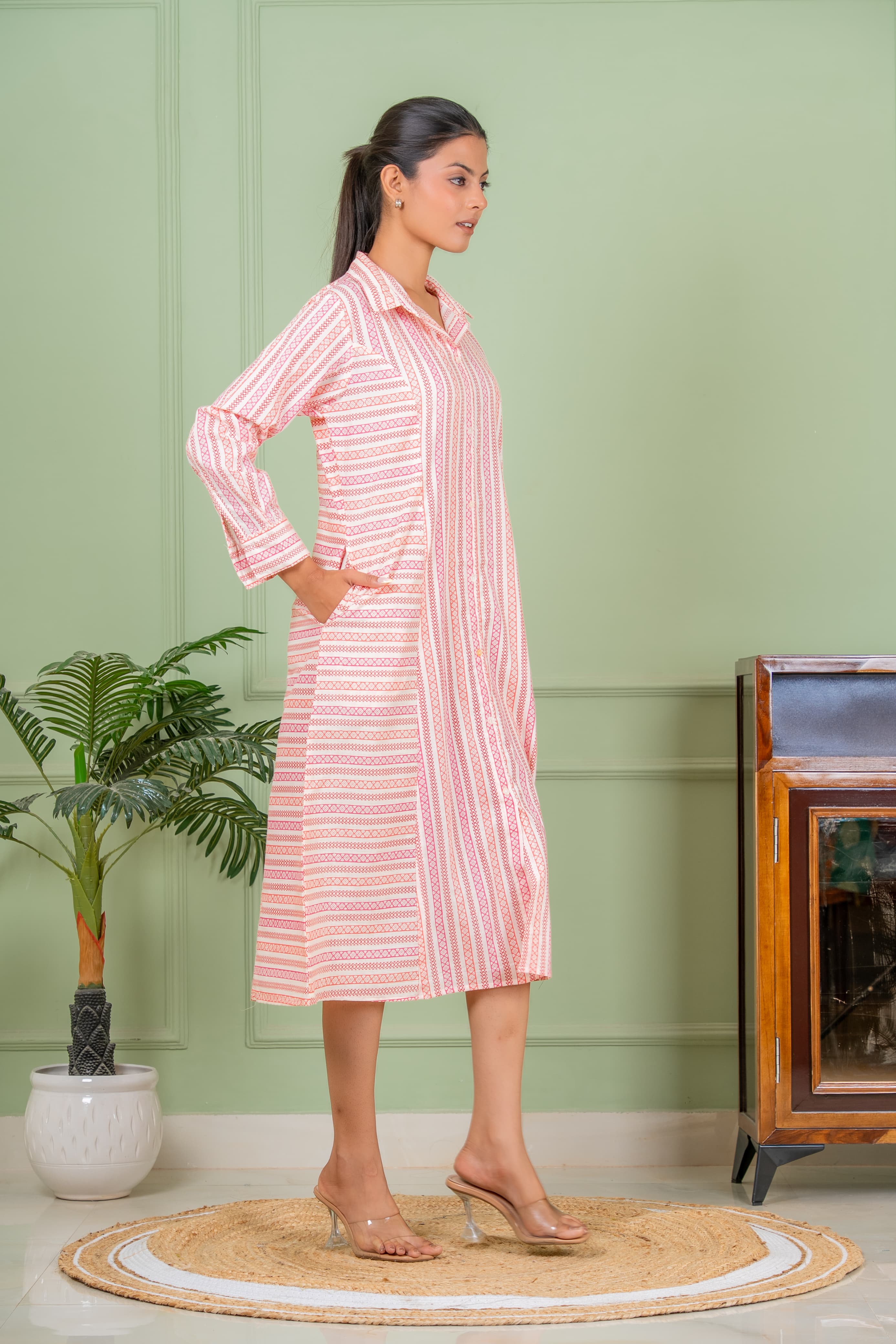 jasmine pink A line kurta
