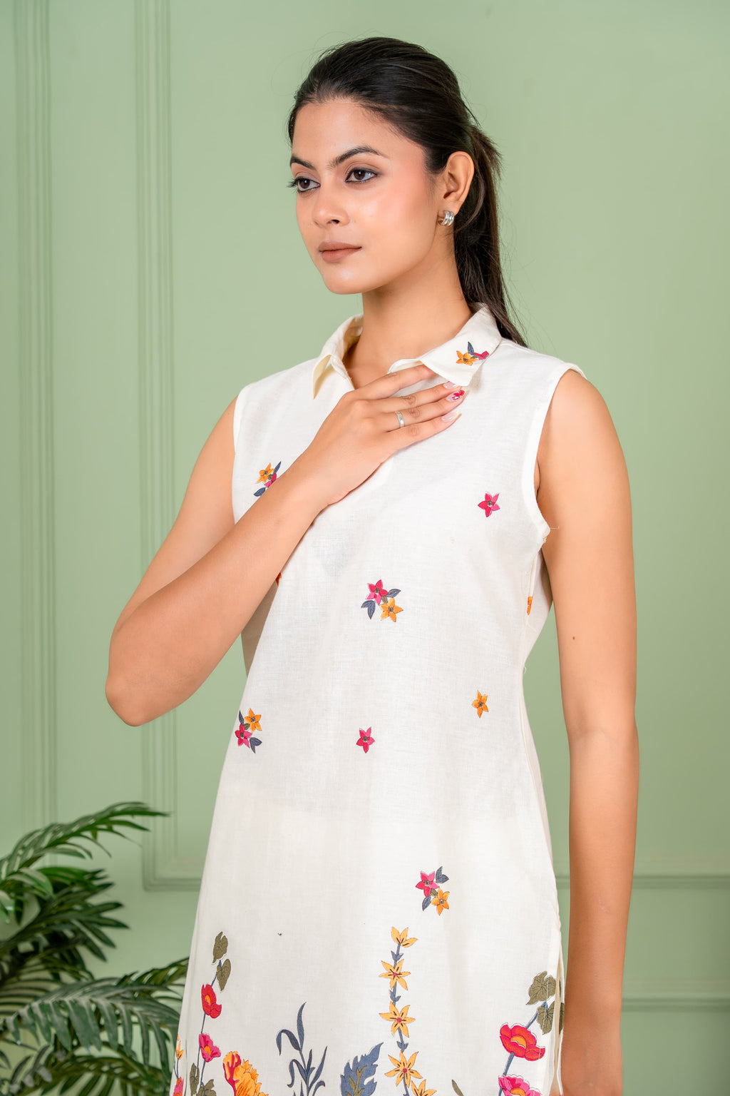 glossy white color co ord set