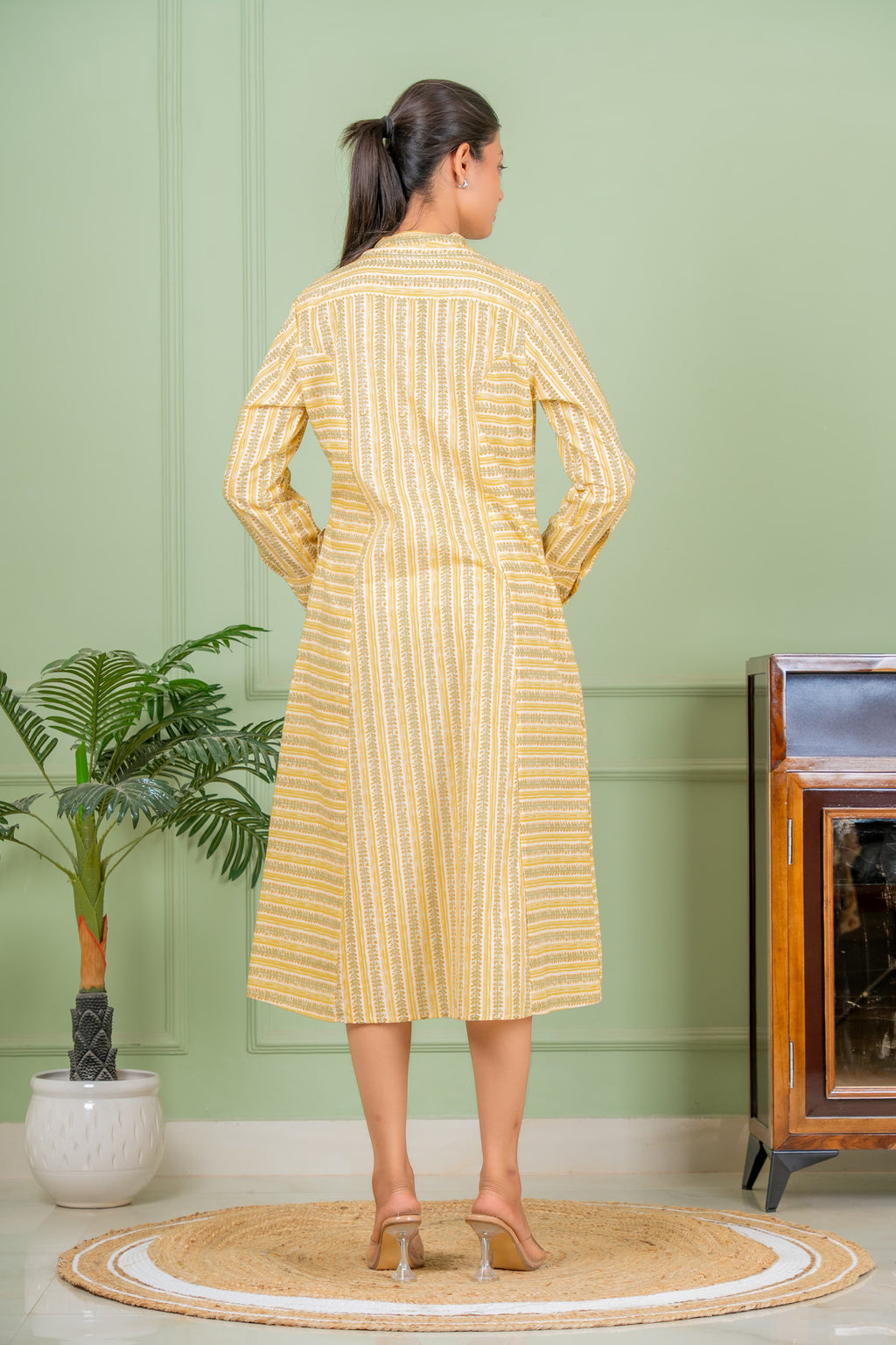 jasmine yellow A line  kurta