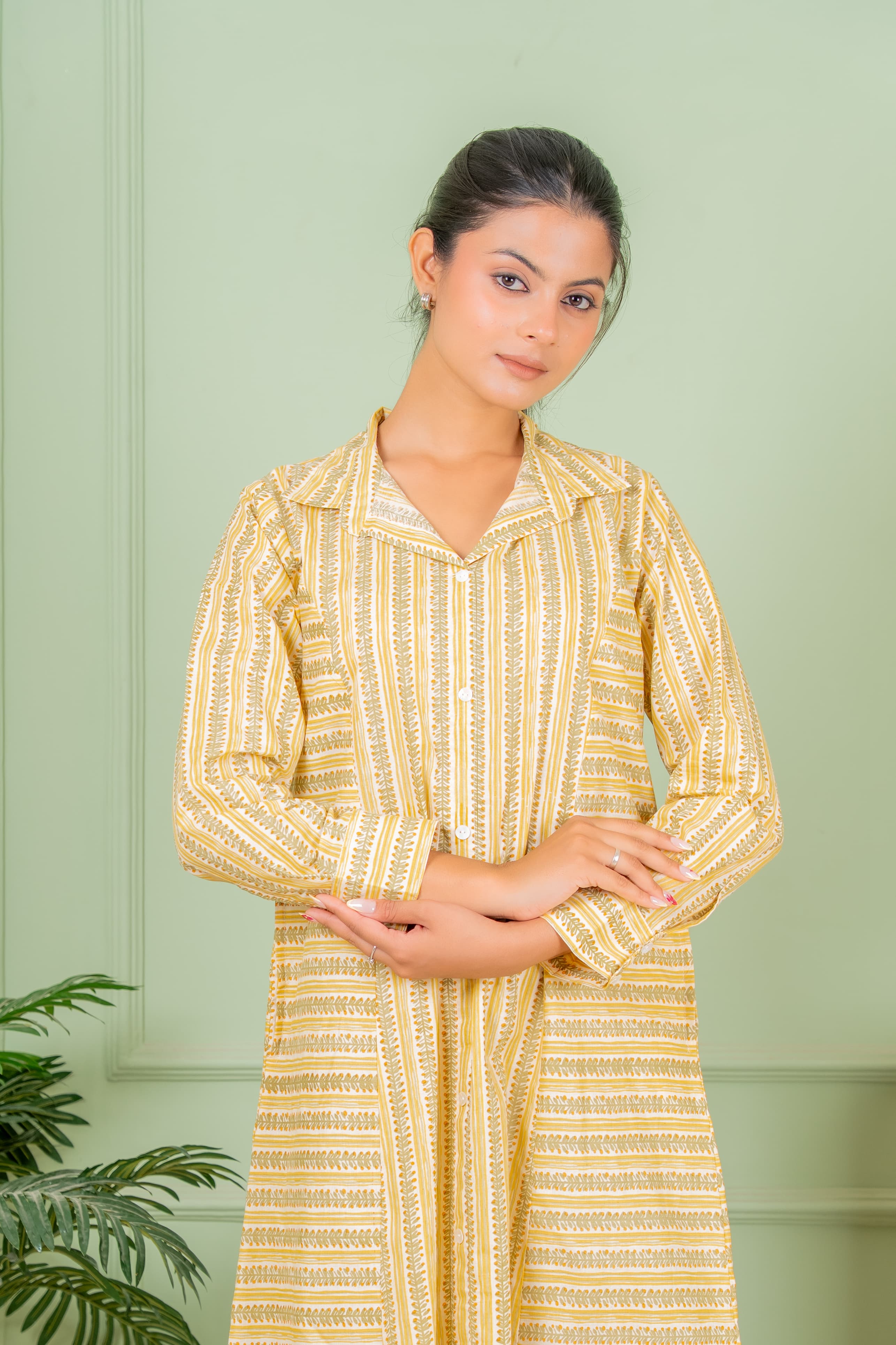 jasmine yellow A line  kurta