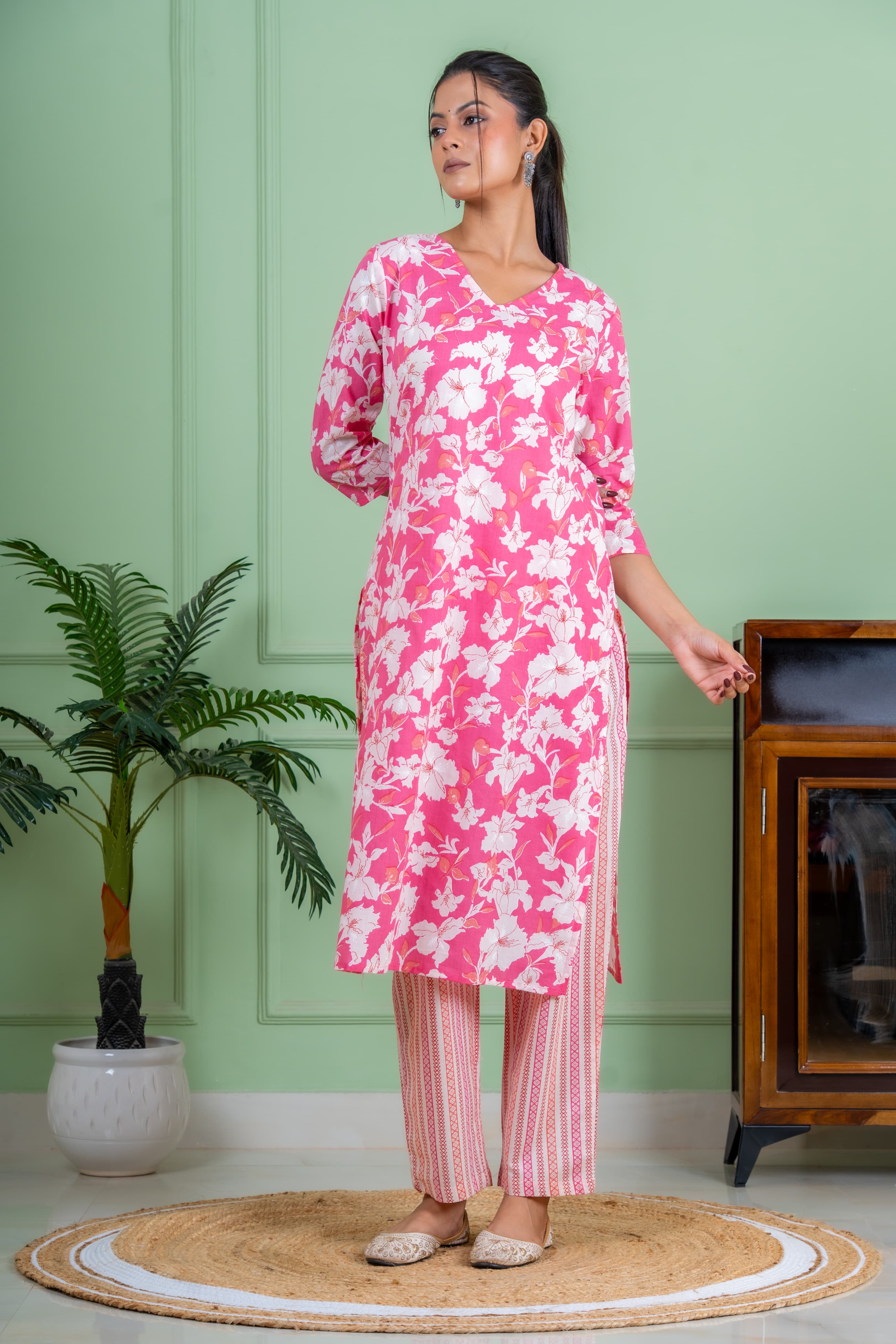 Blooming pink kurta set