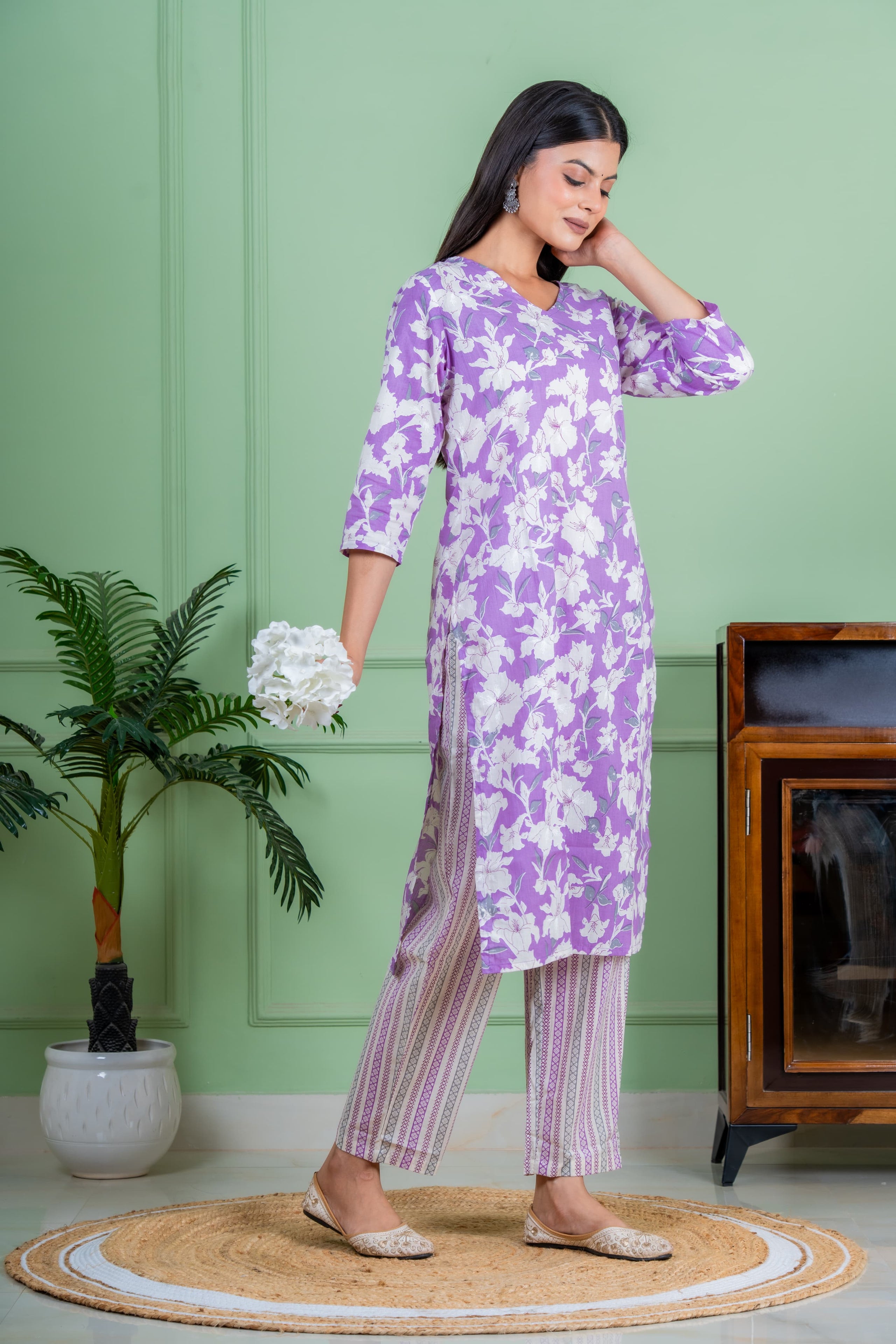 Devine purple kurta set