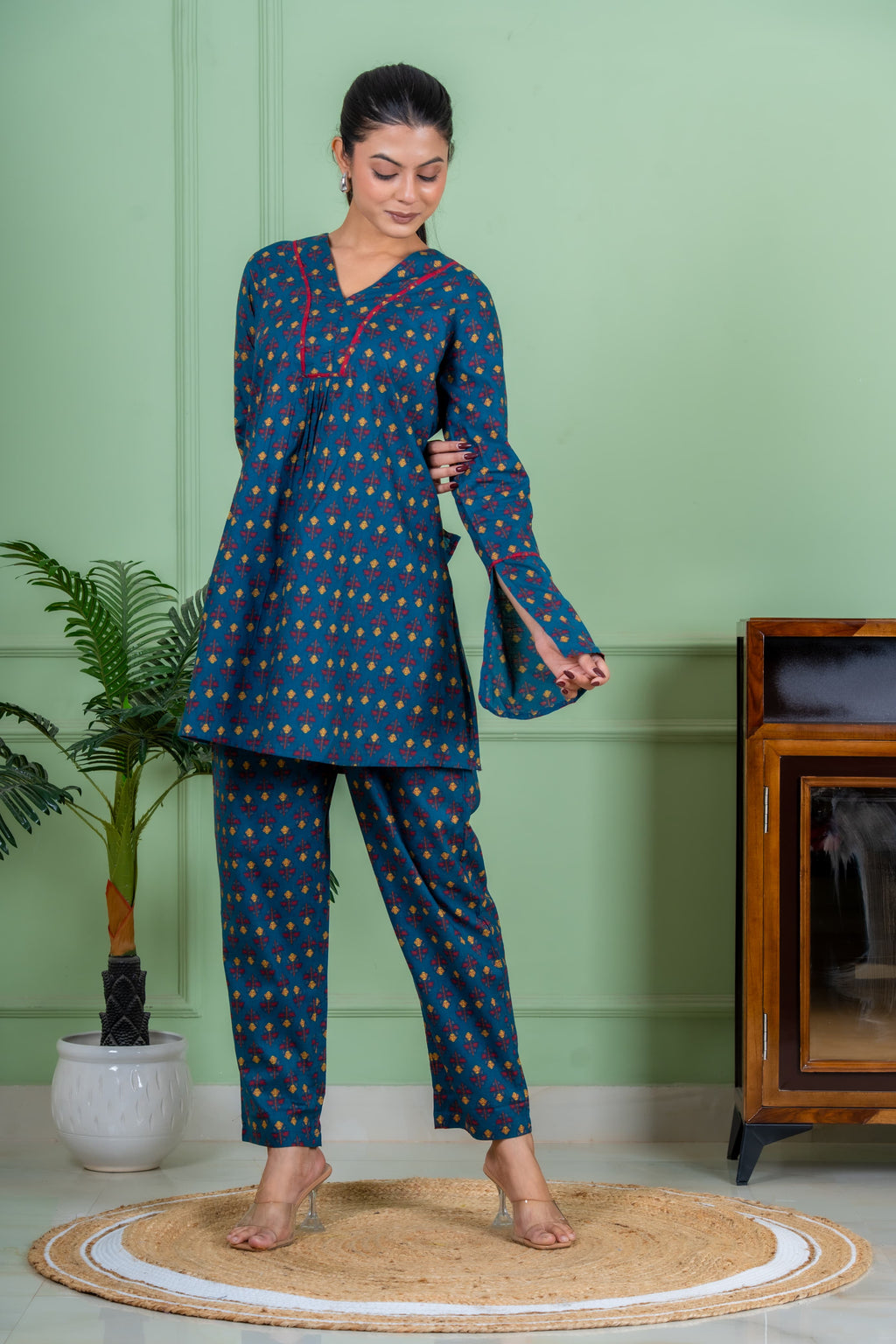 Batik blue co ord set