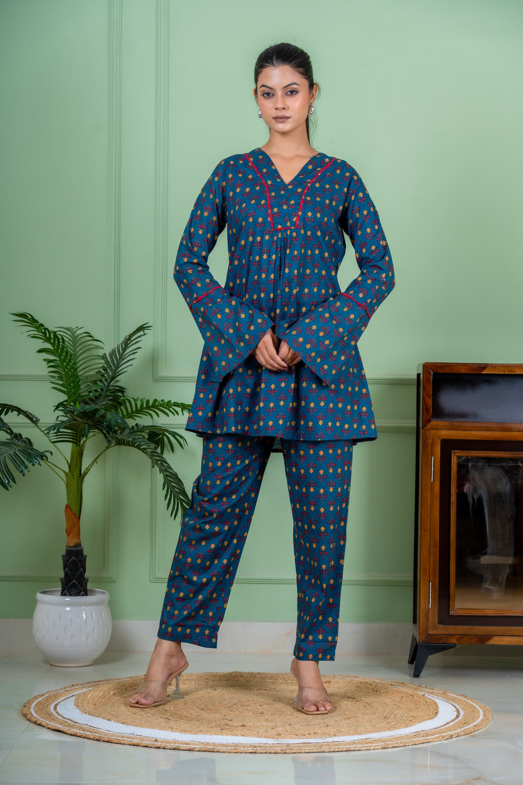 Batik blue co ord set