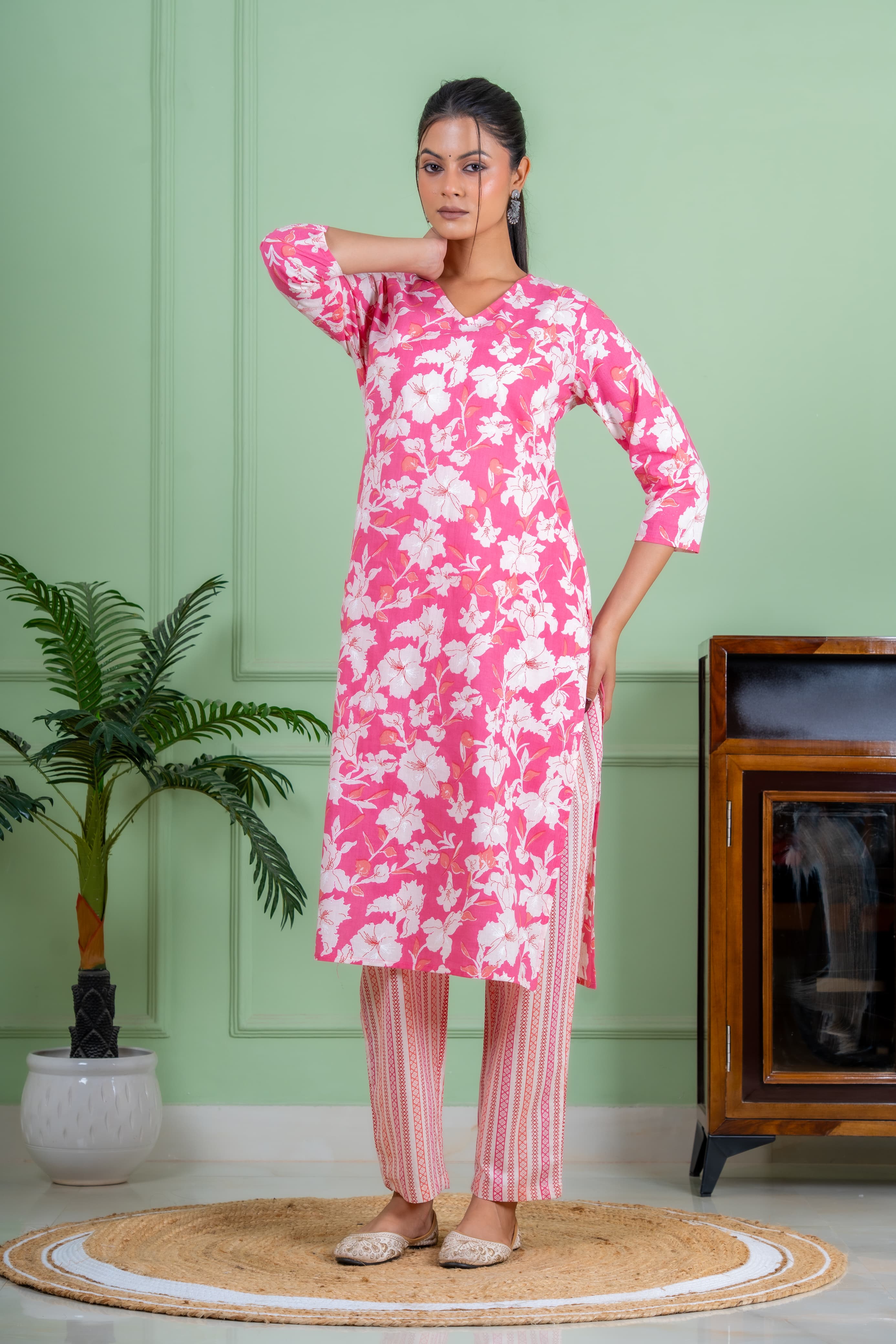Blooming pink kurta set