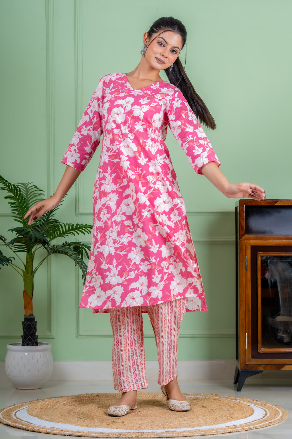 Blooming pink kurta set