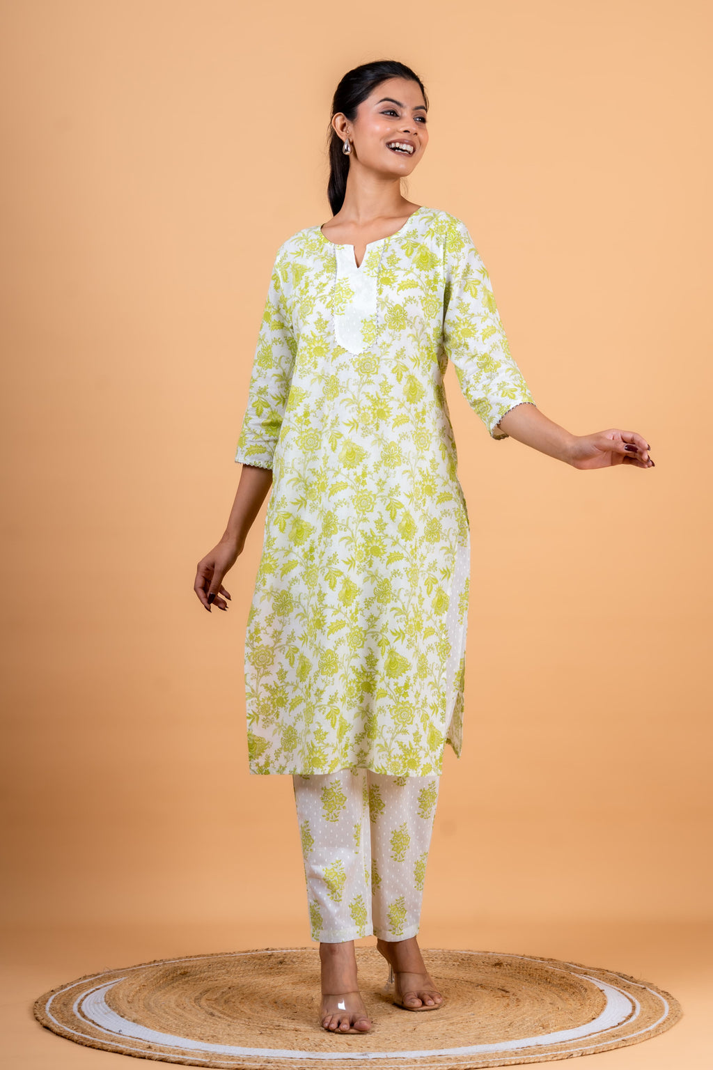 Kimi green kurta set