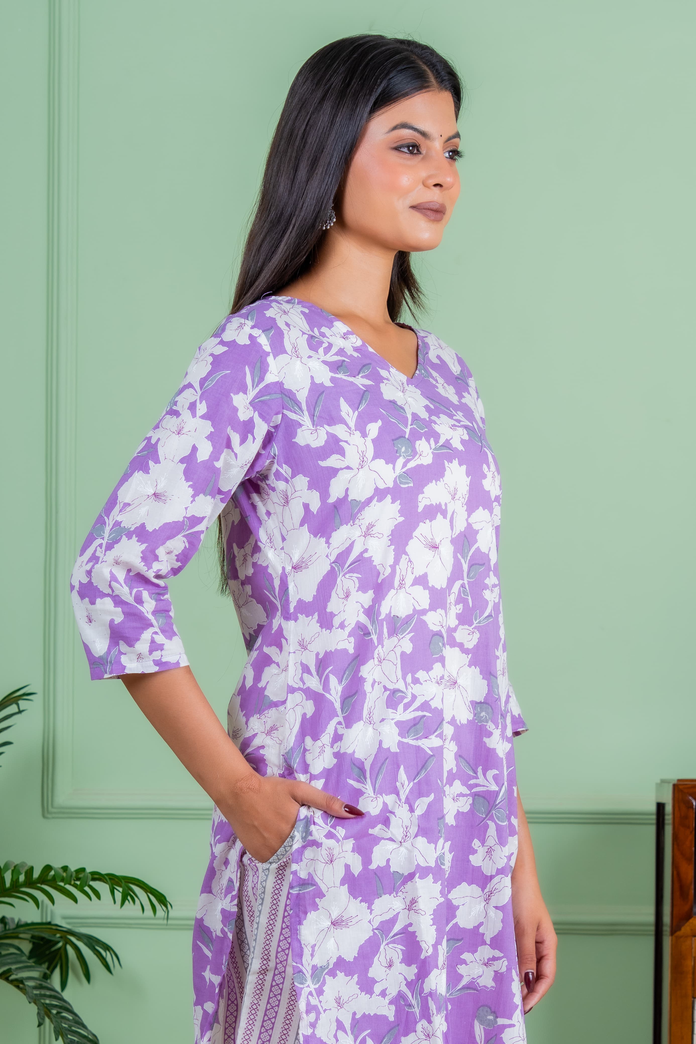 Devine purple kurta set