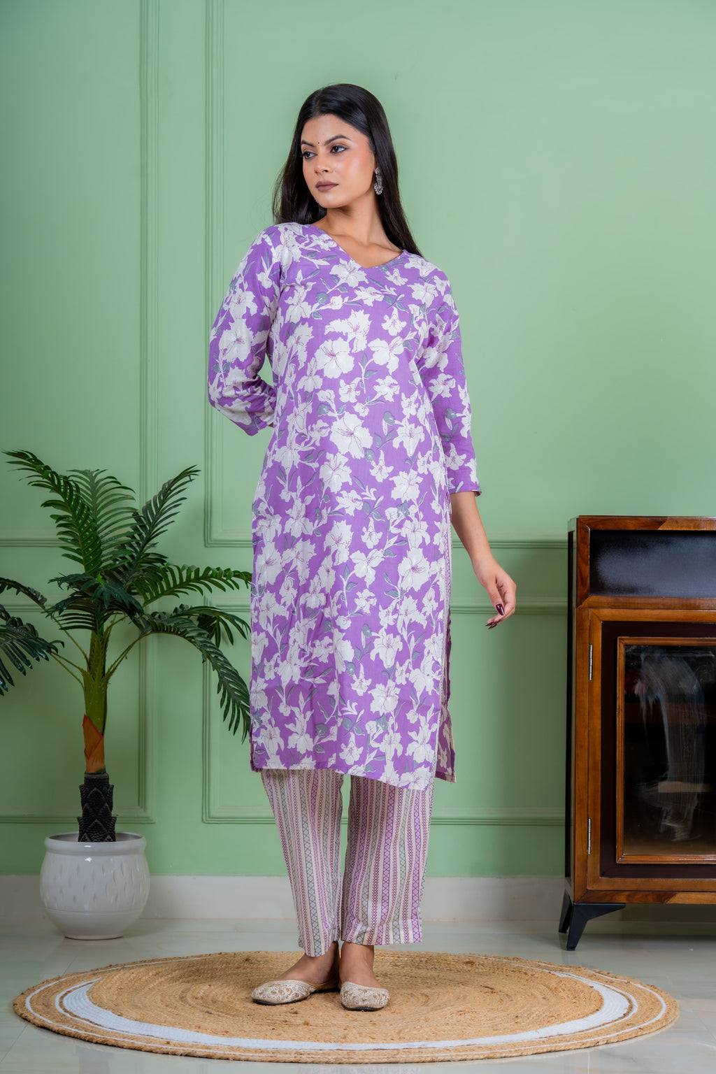 Devine purple kurta set