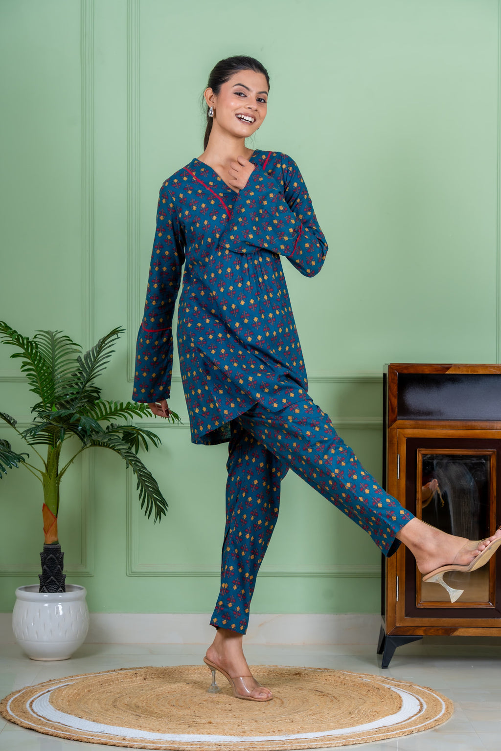 Batik blue co ord set