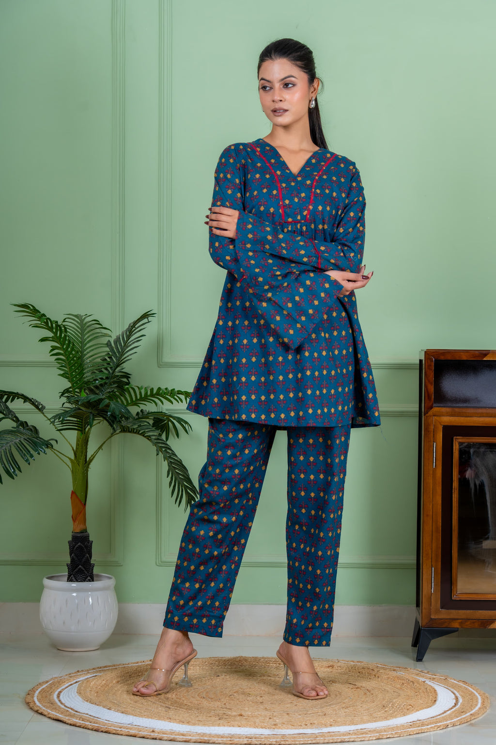 Batik blue co ord set