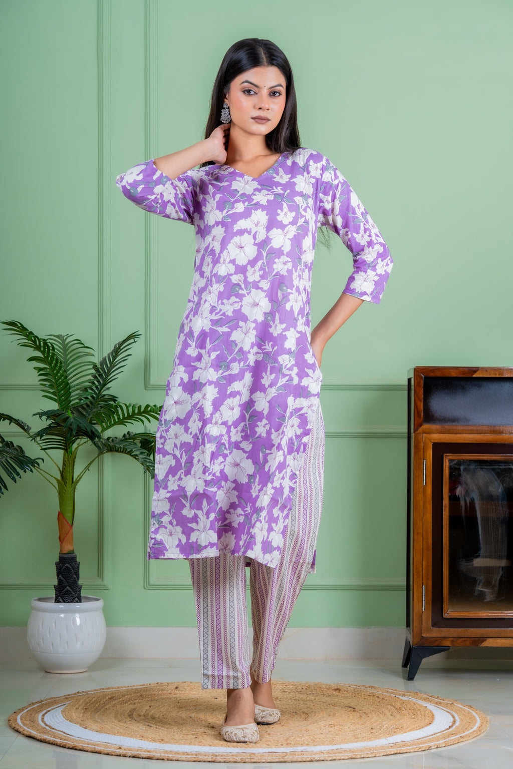 Devine purple kurta set