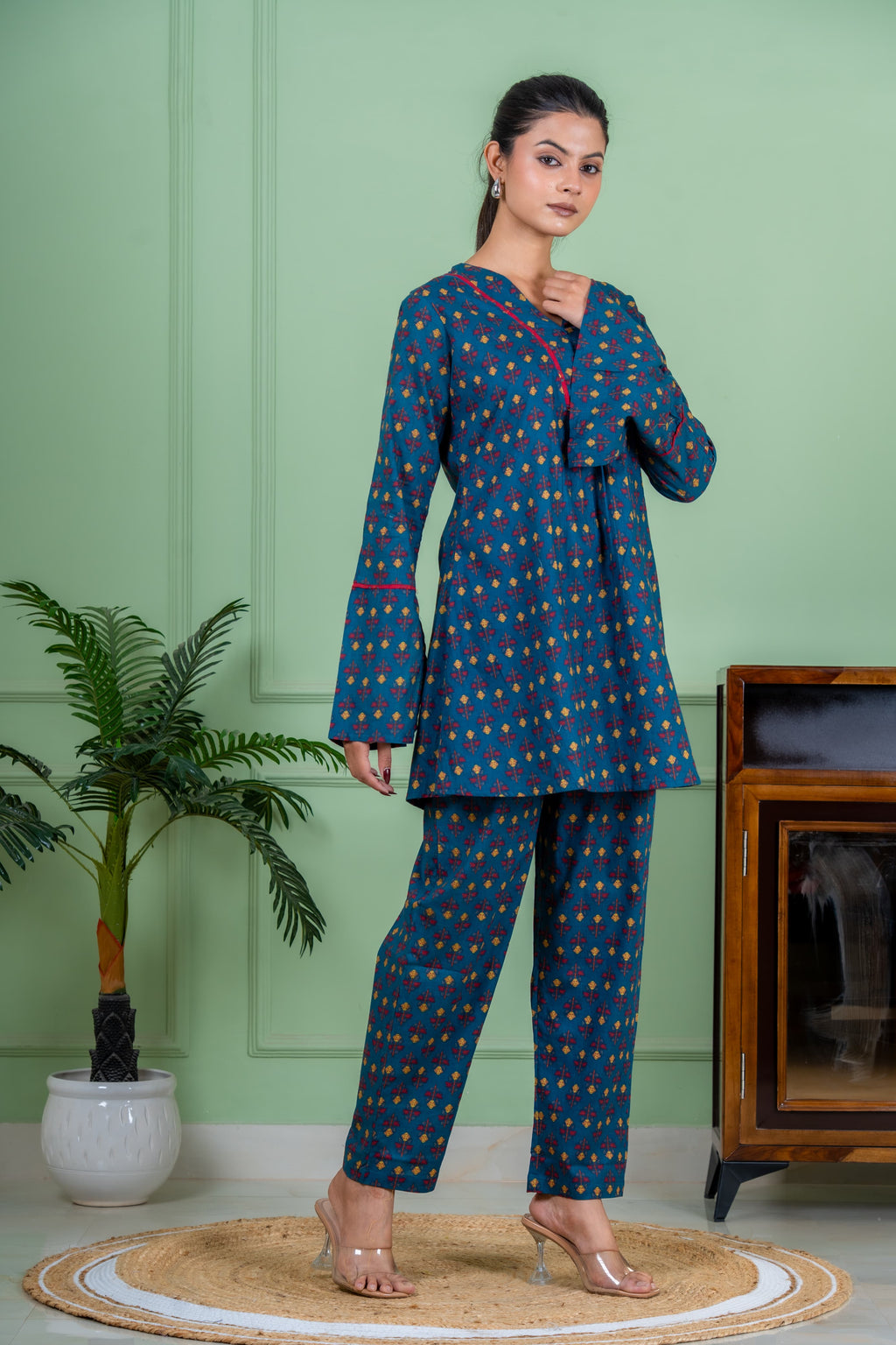 Batik blue co ord set