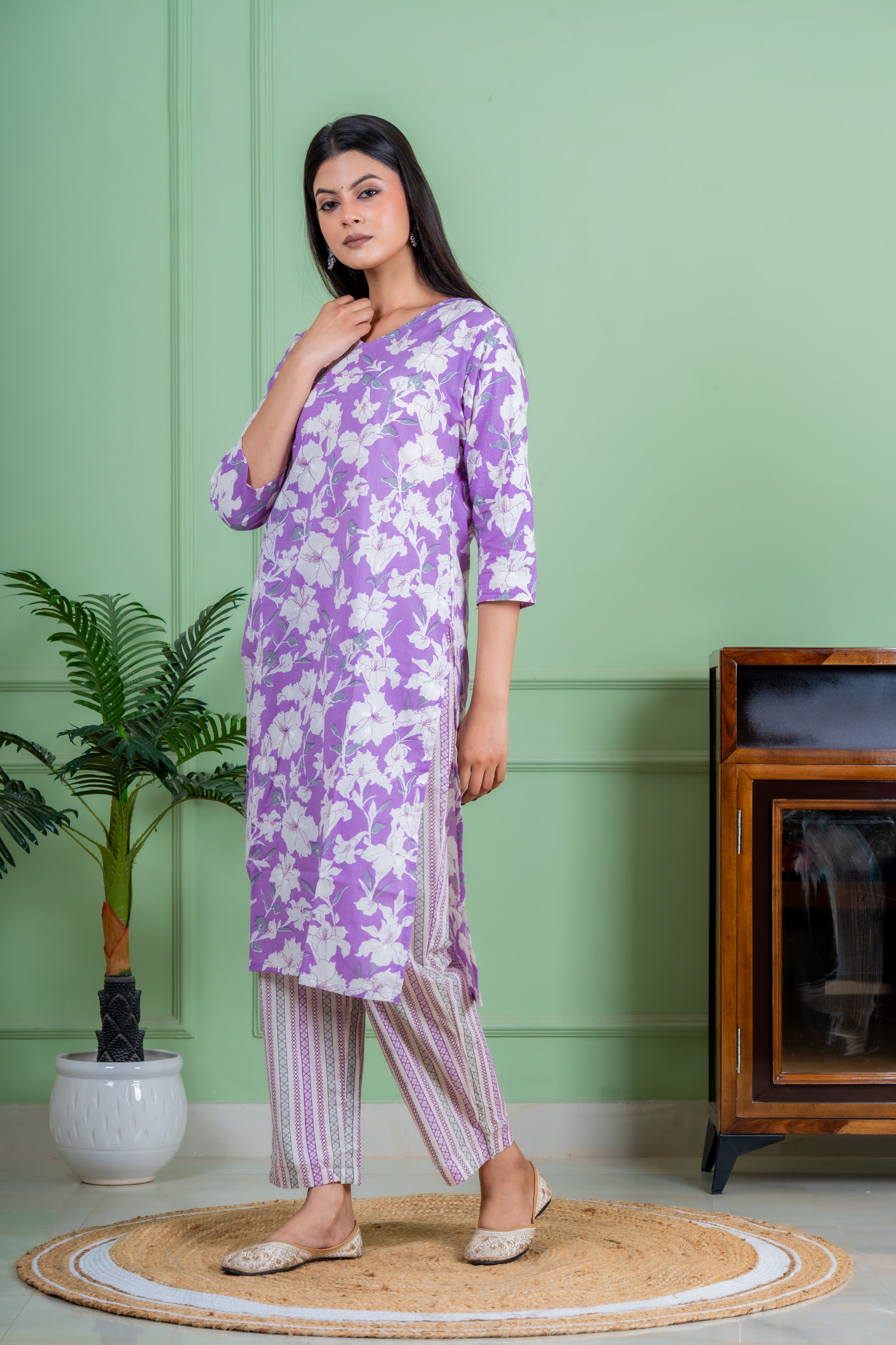 Devine purple kurta set